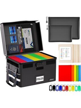 Fireproof Lockable Document Box - Secure Estate Planning Organizer & Storage